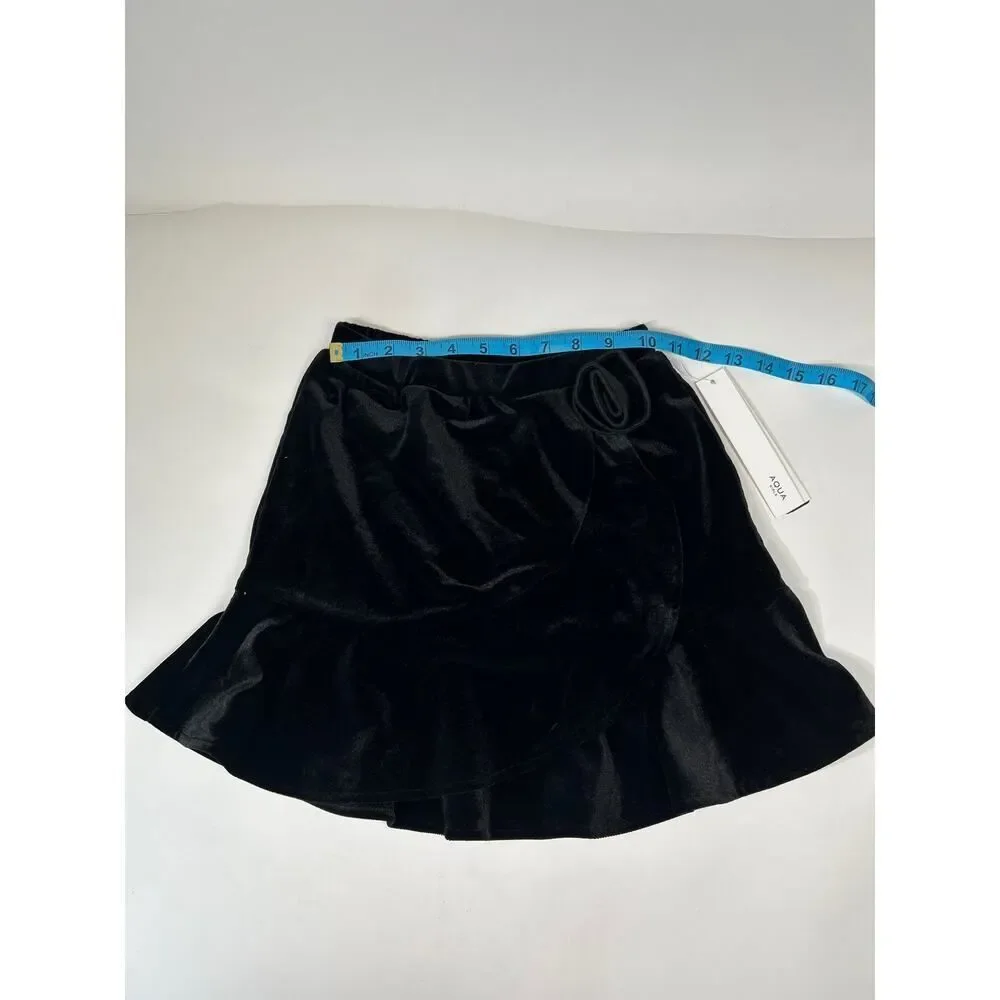 Aqua Girl Black Velvet Skirt‎ Size S 7/8
